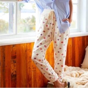 Anthropologie Daily Practice Embroidered Fleece Joggers